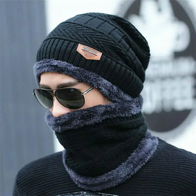 CORAL FLEECE SCARF HATS WINTER BEANIES SOFT FOR MEN