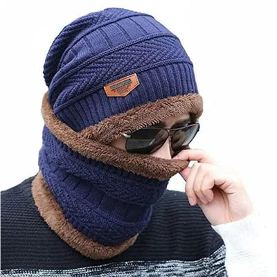 CORAL FLEECE SCARF HATS WINTER BEANIES SOFT FOR MEN